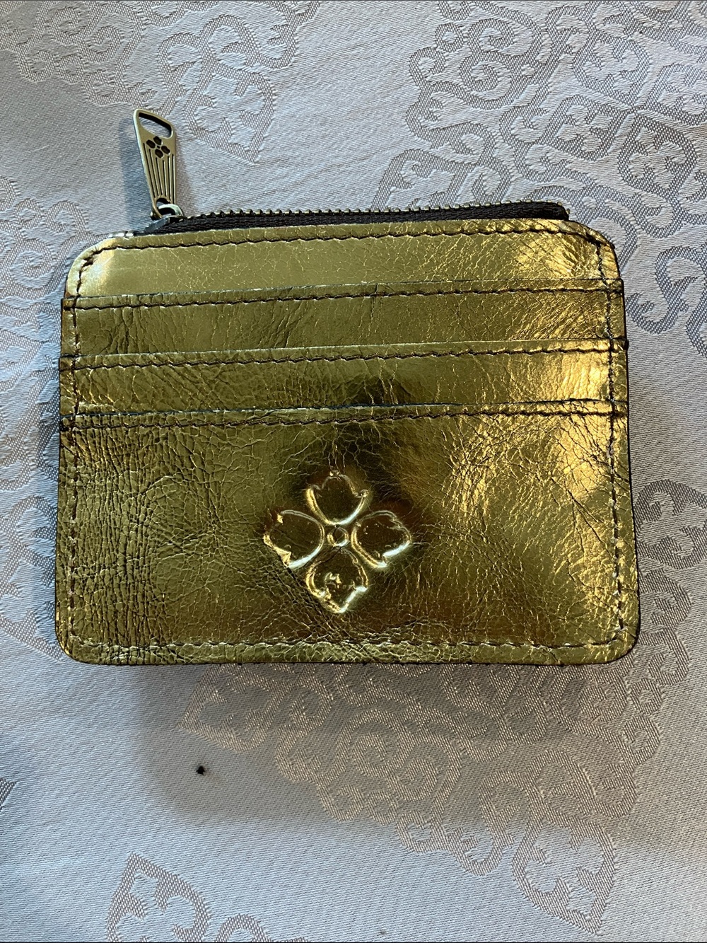 Patricia Nash Metallic Gold Card Slot Zip Wallet